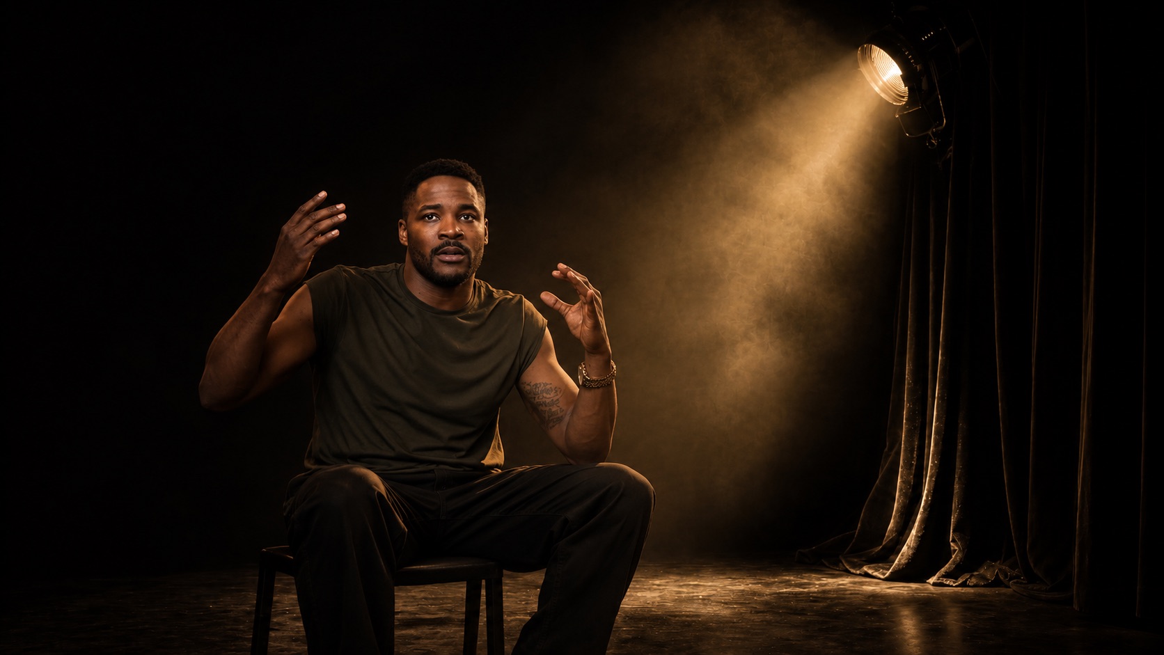 Duane Henry performing on stage